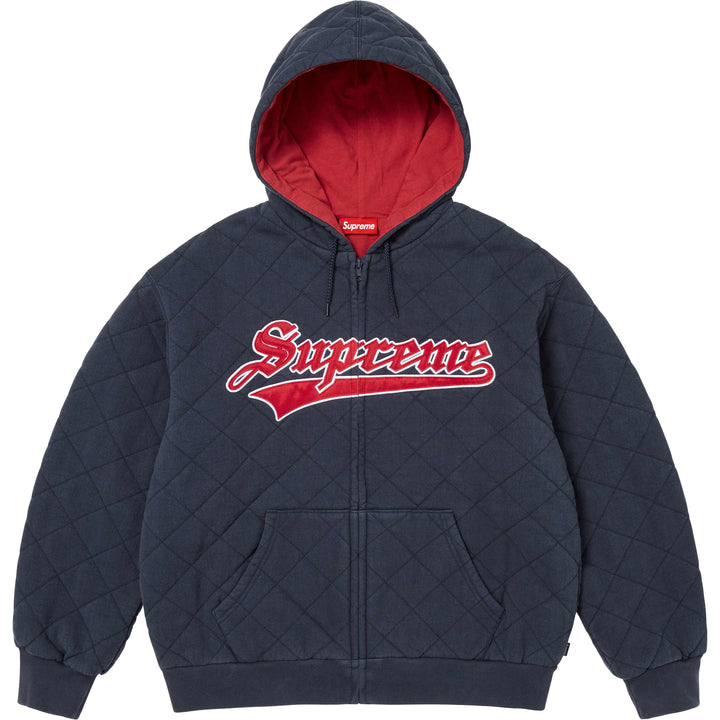 Quilted Zip Up Hooded Sweatshirt-3
