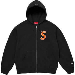 Devil S Logo Zip Up Hooded Sweatshirt