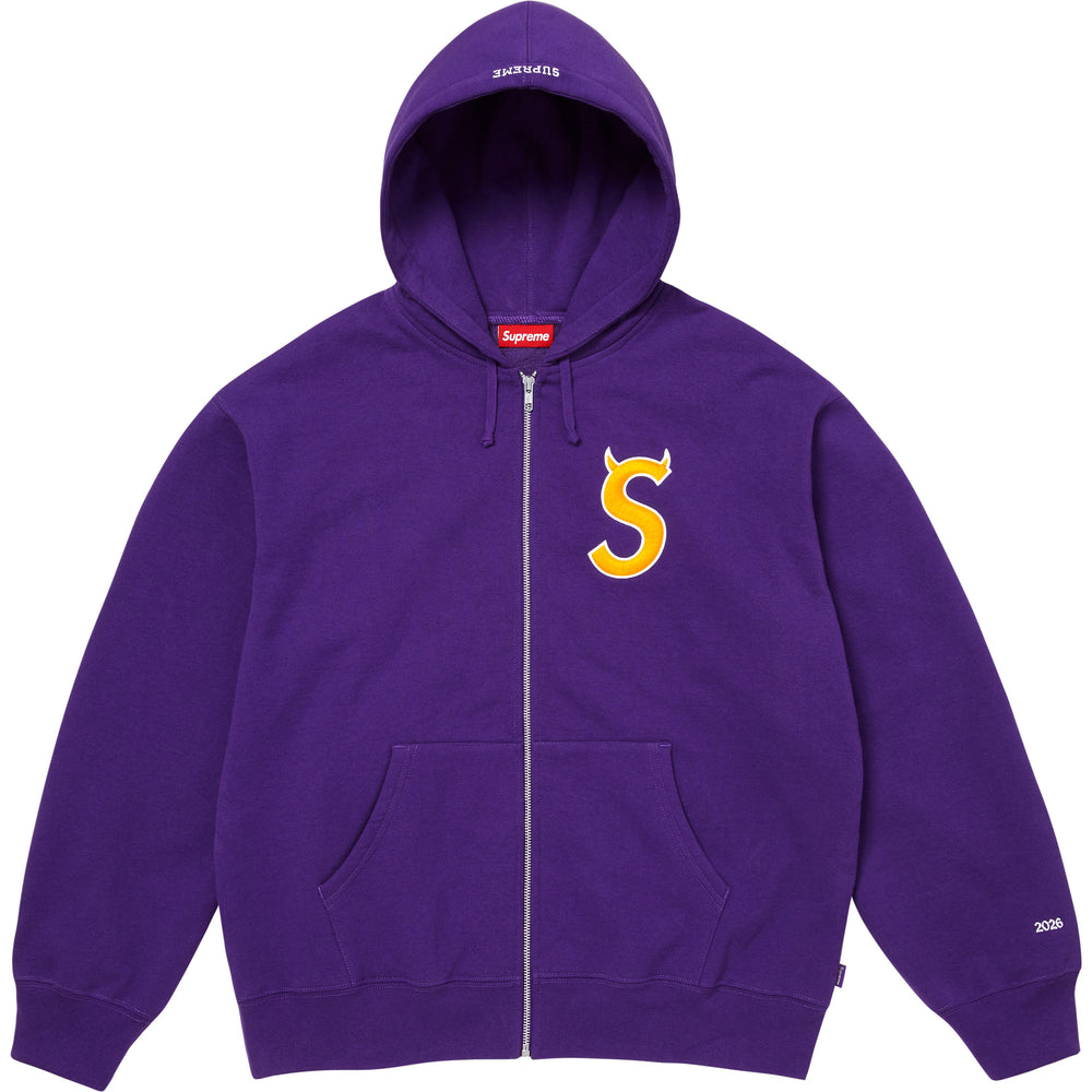Devil S Logo Zip Up Hooded Sweatshirt
