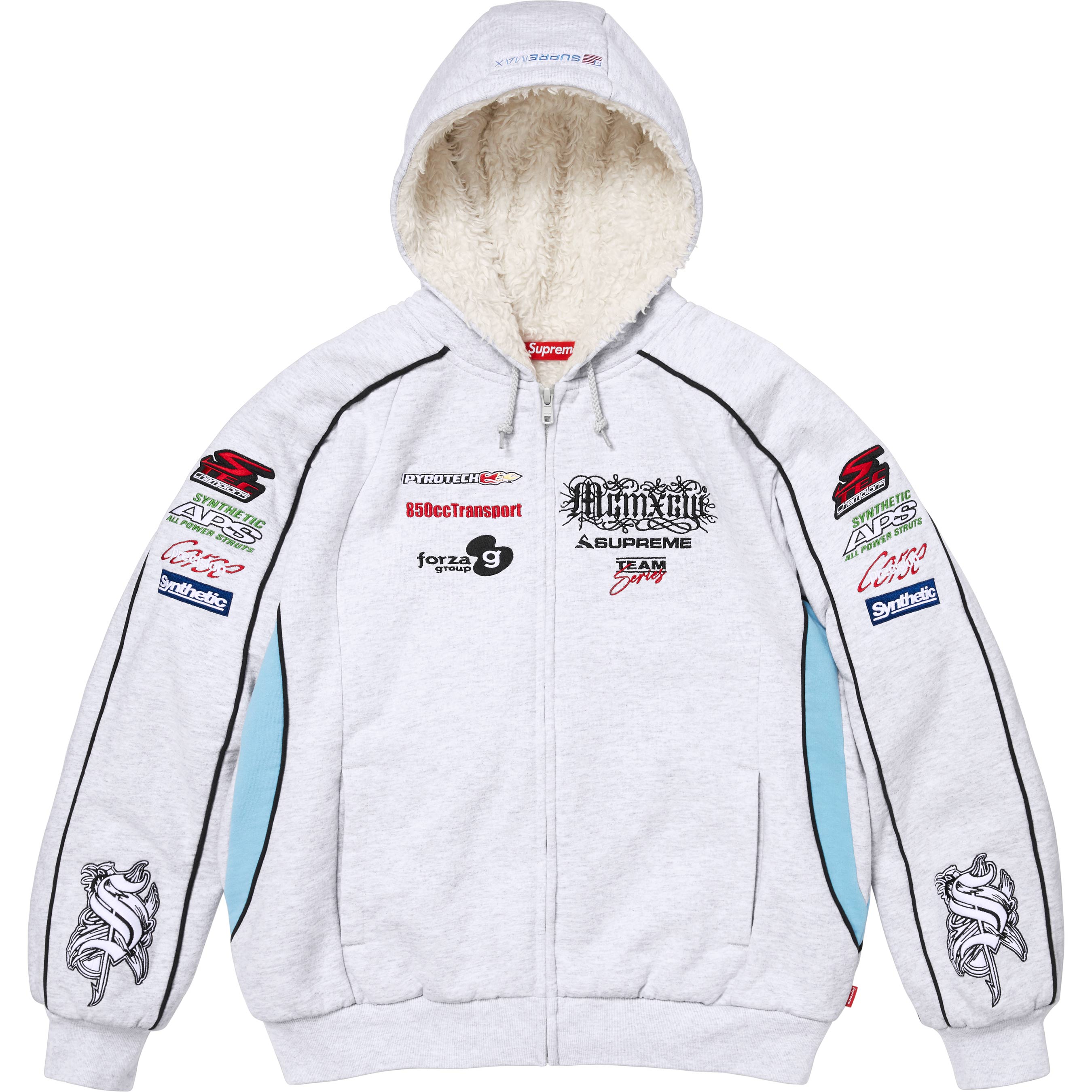 Racing Lined Zip Up Hooded Sweatshirt - Shop - Supreme