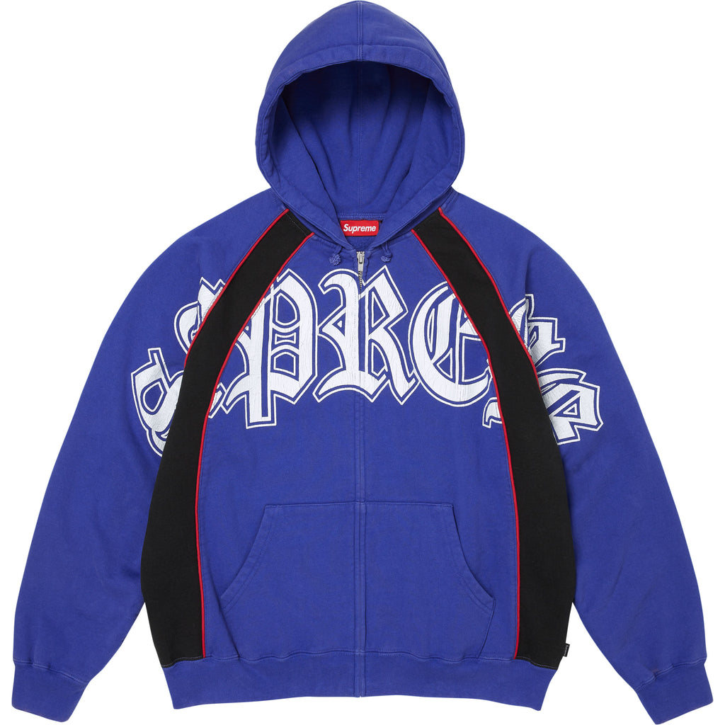 Paneled Zip Up Hooded Sweatshirt