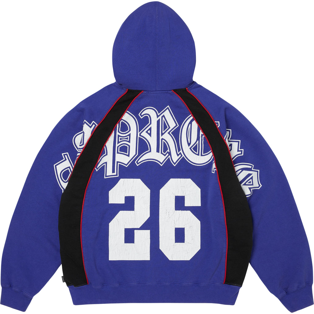 Paneled Zip Up Hooded Sweatshirt