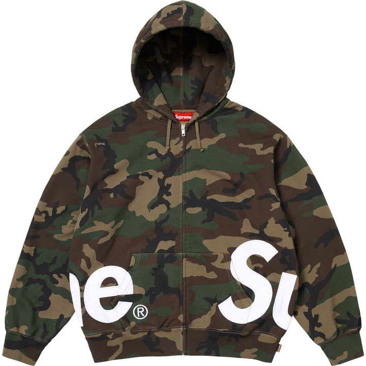 Supreme Big Logo Paneled Zip Up Hooded