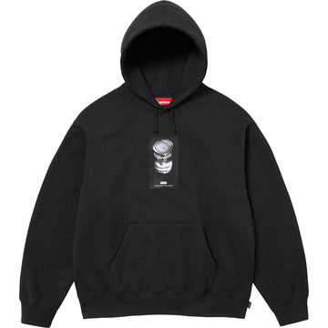 Supreme Pullover Hoodie Black Sleeve Splicing Red Embroidery Sweatshirt # supreme #hoodie