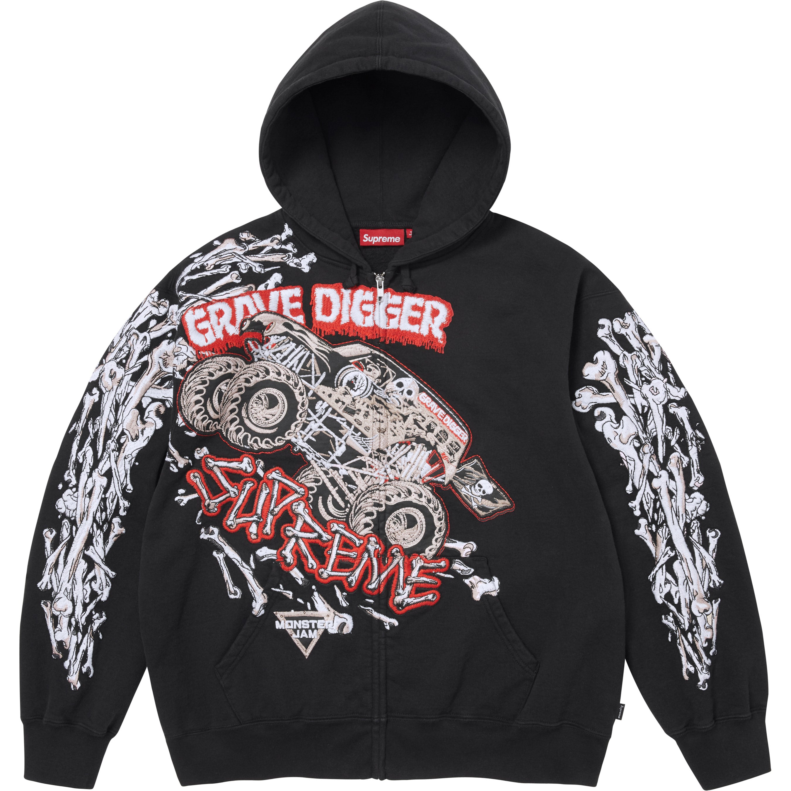 Monster Jam™ Grave Digger™ Bones Zip Up Hooded Sweatshirt - Shop