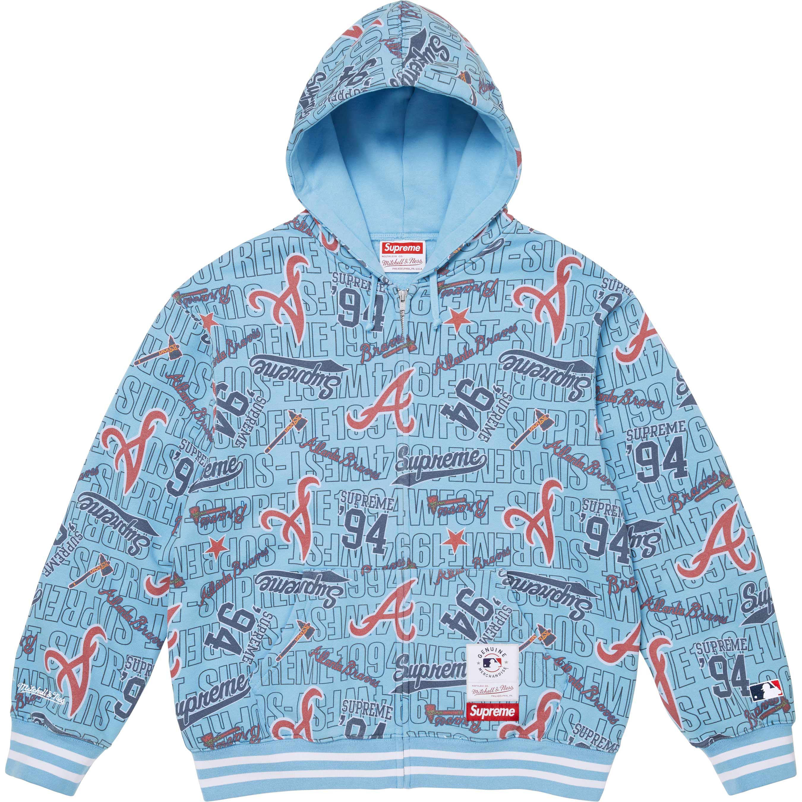 Supreme®/Mitchell & Ness® Teams Zip Up Hooded Sweatshirt - Shop
