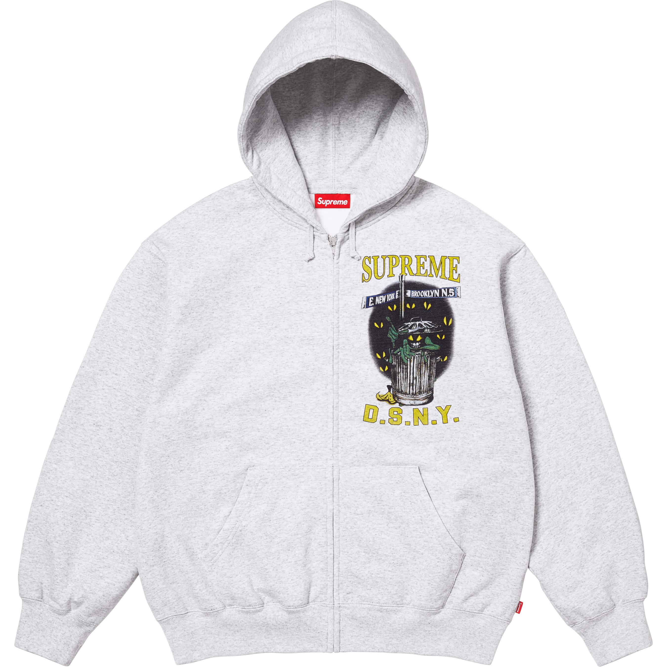 Supreme/DSNY Zip Up Hooded Sweatshirt Ash Grey