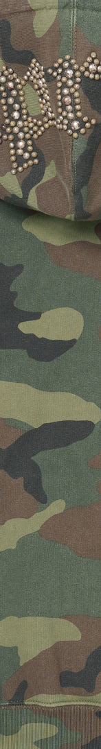 Overdyed Studded Hooded Sweatshirt