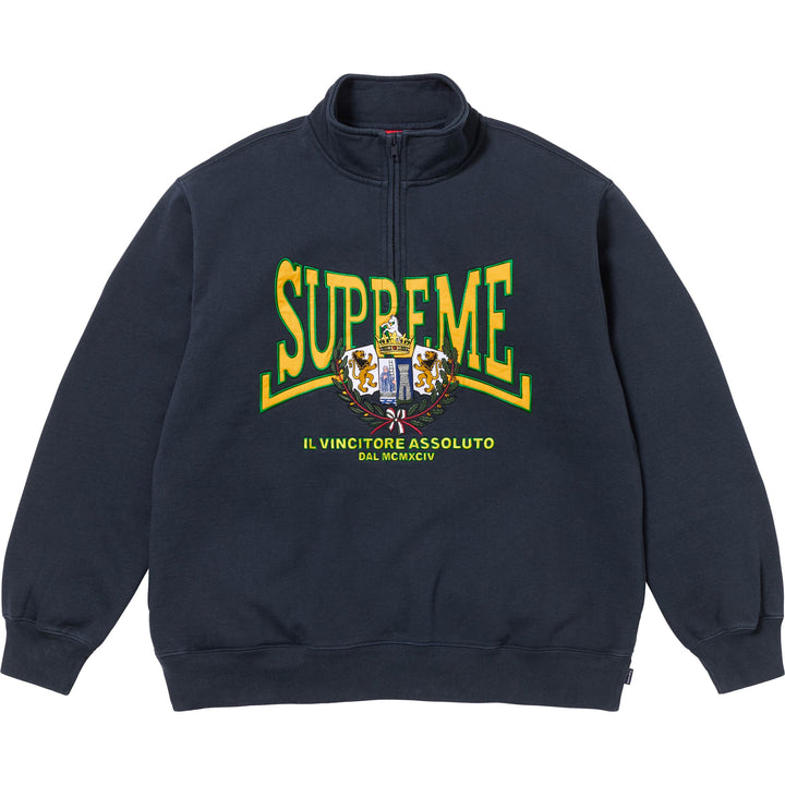 Crest Appliqué Half Zip Pullover-1