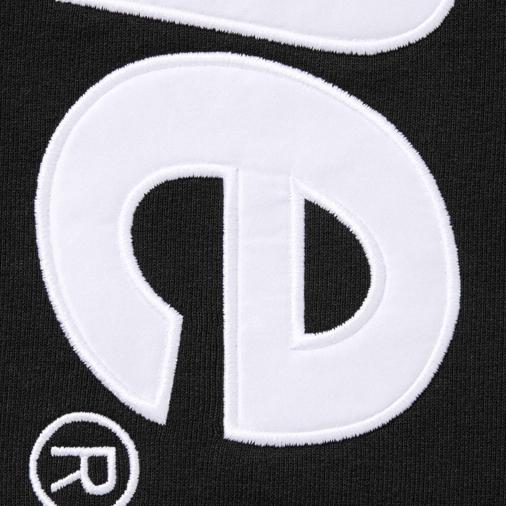 Satin Appliqué Hooded Sweatshirt
