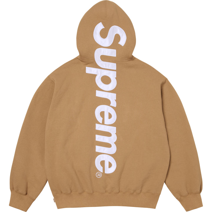 Satin Appliqué Hooded Sweatshirt