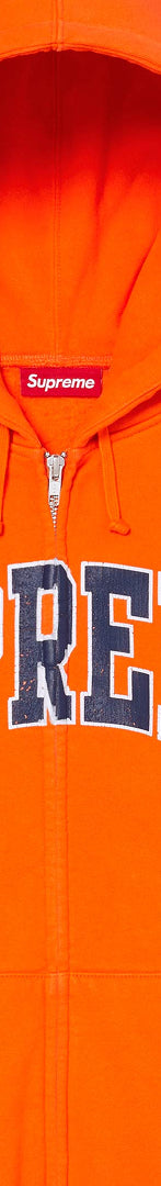 Cracked Raglan Zip Up Hooded Sweatshirt