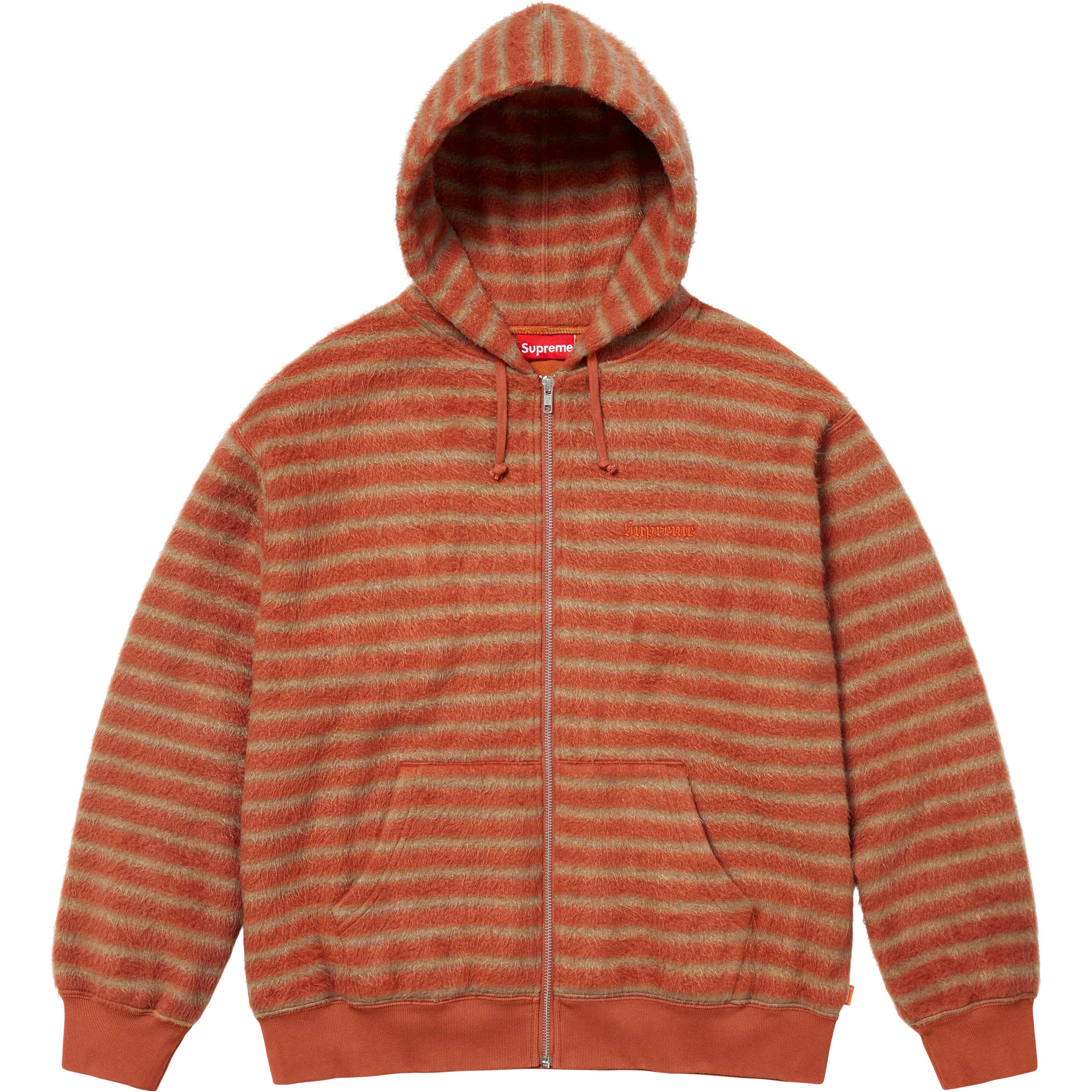 SUPREME brushed wool zip up sweater-