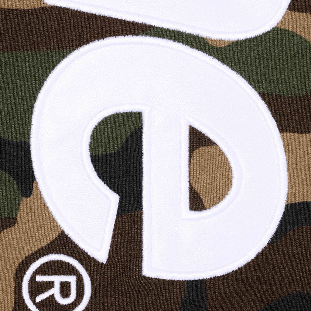 Satin Appliqué Hooded Sweatshirt