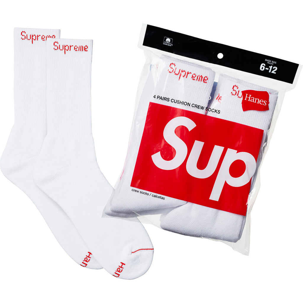 レッグウェア Supreme Hanes Crew Socks White (4 Pack) Supreme®/Hanes® Crew Socks (4 Pack) - Shop - Supreme