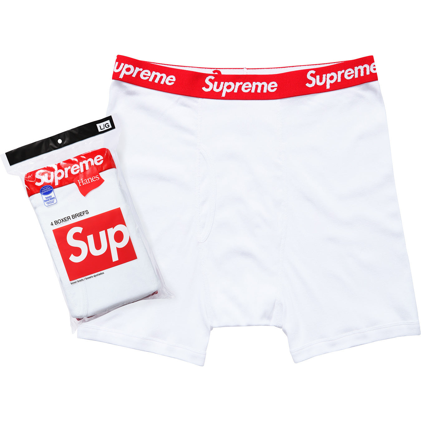 Supreme Hanes Boxer Briefs Black Underwear S-XL (4 in 1 Pack